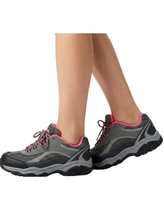 Brahma Shoes - Brahma Women's Sarah Steel Toe Low Work Safety Shoe Gray/Pink Size USA 10